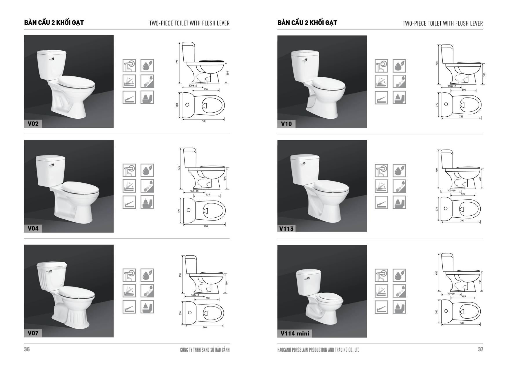 Bảng giá và Catalogue Thiết bị vệ sinh Hảo Cảnh HC mới nhất 2025 /Page 18